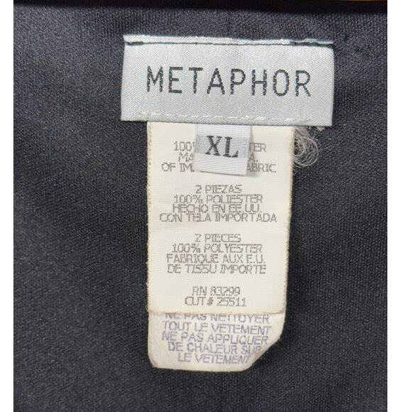 Metaphor Vintage SLeeveless Black Sheer Lined Rhinestone Blouse Women XL - Picture 6 of 6